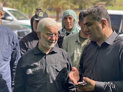 بازدید وزیر کشور ، معاون اجرائی رئیس جمهور، استاندار کرمانشاه با همراهی رئیس ستاد توسعه و بازسازی عتبات عالیات کشور از موکبهای مرز خسروی